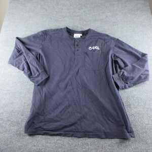 Rasco FR Shirt Mens 2XL Blue Flame Resistant Long Sleeve Henley Workwear Tee